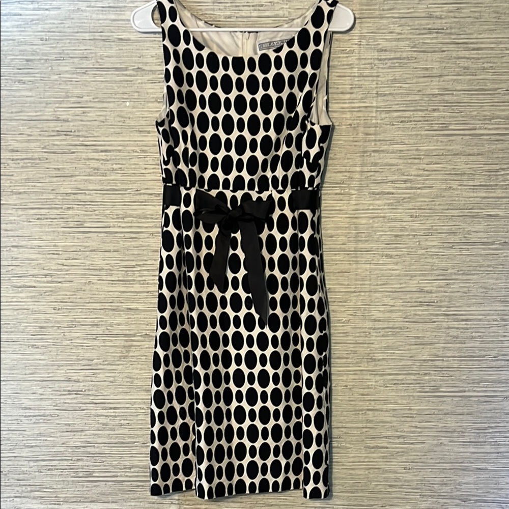 Jessica Howard Black White Sheath Dress | Tie Waist Midi | Size M Est. (772)